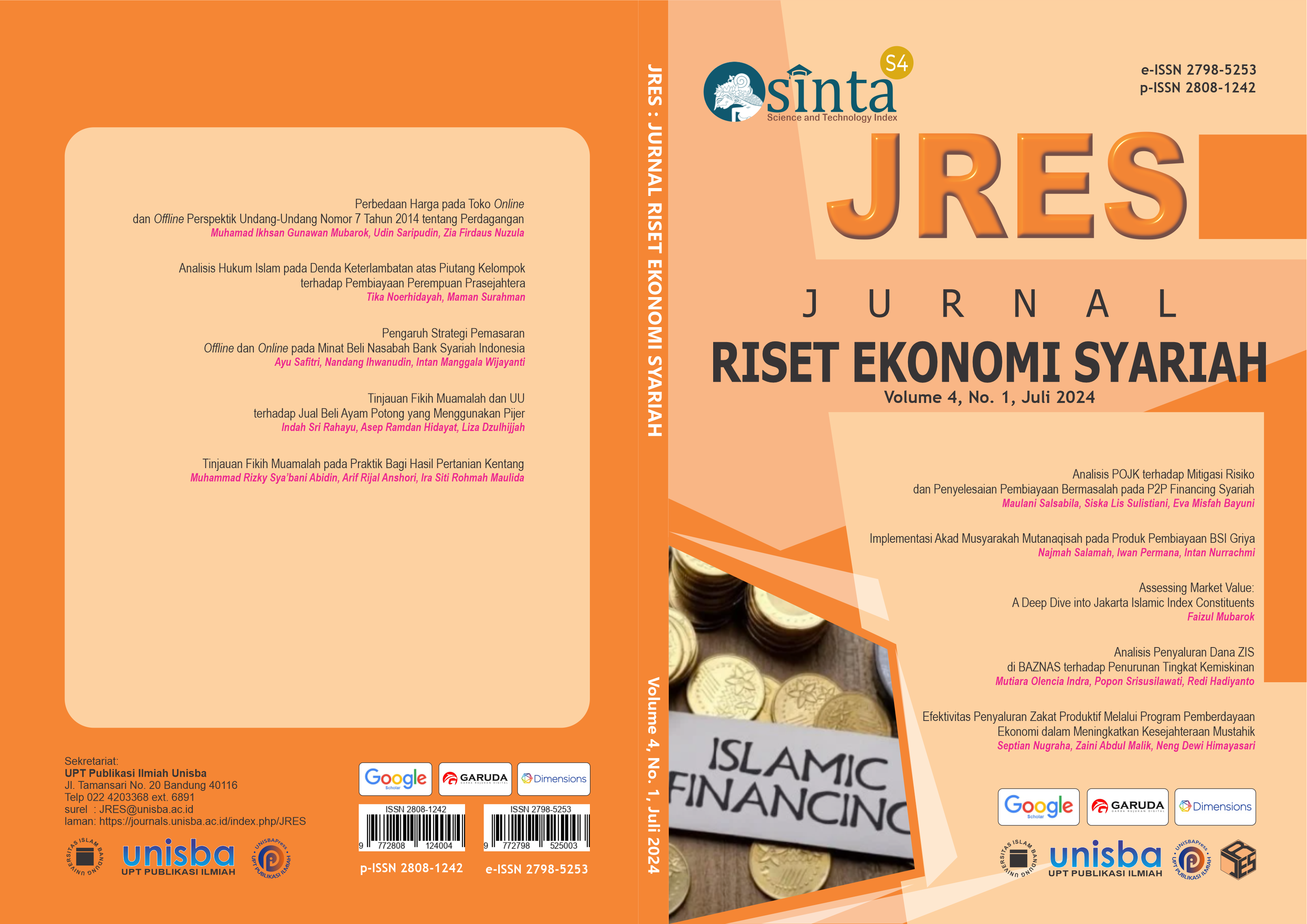 					View Volume 4, No. 1, Juli 2024 Jurnal Riset Ekonomi Syariah (JRES)
				