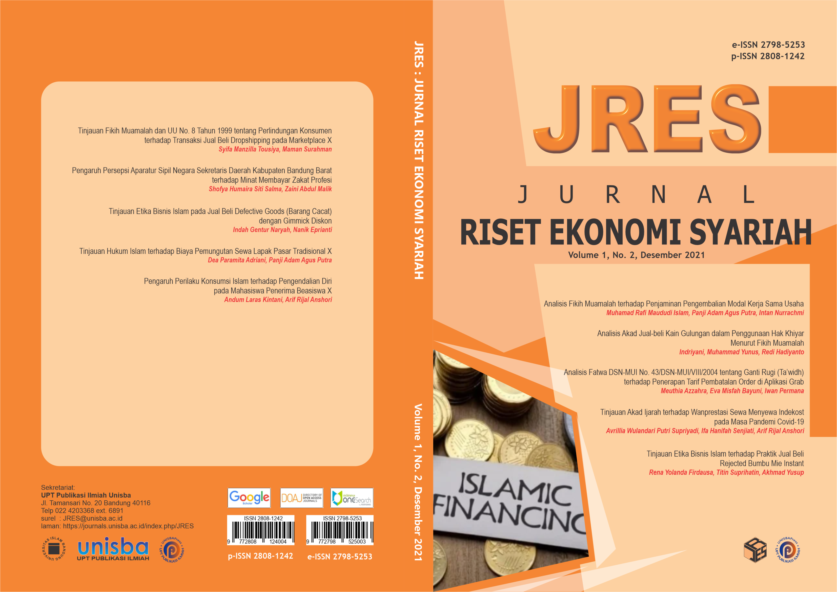 					View  Volume 1, No. 2, Desember 2021, Jurnal Riset Ekonomi Syariah (JRES)
				