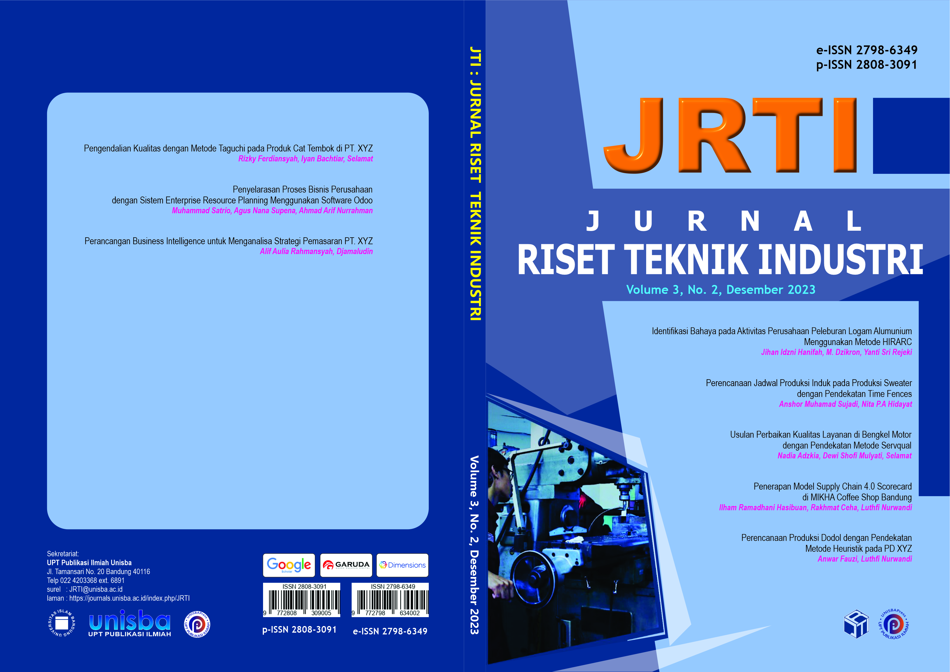 					View Volume 3, No. 2, Desember 2023, Jurnal Riset Teknik Industri (JRTI)
				