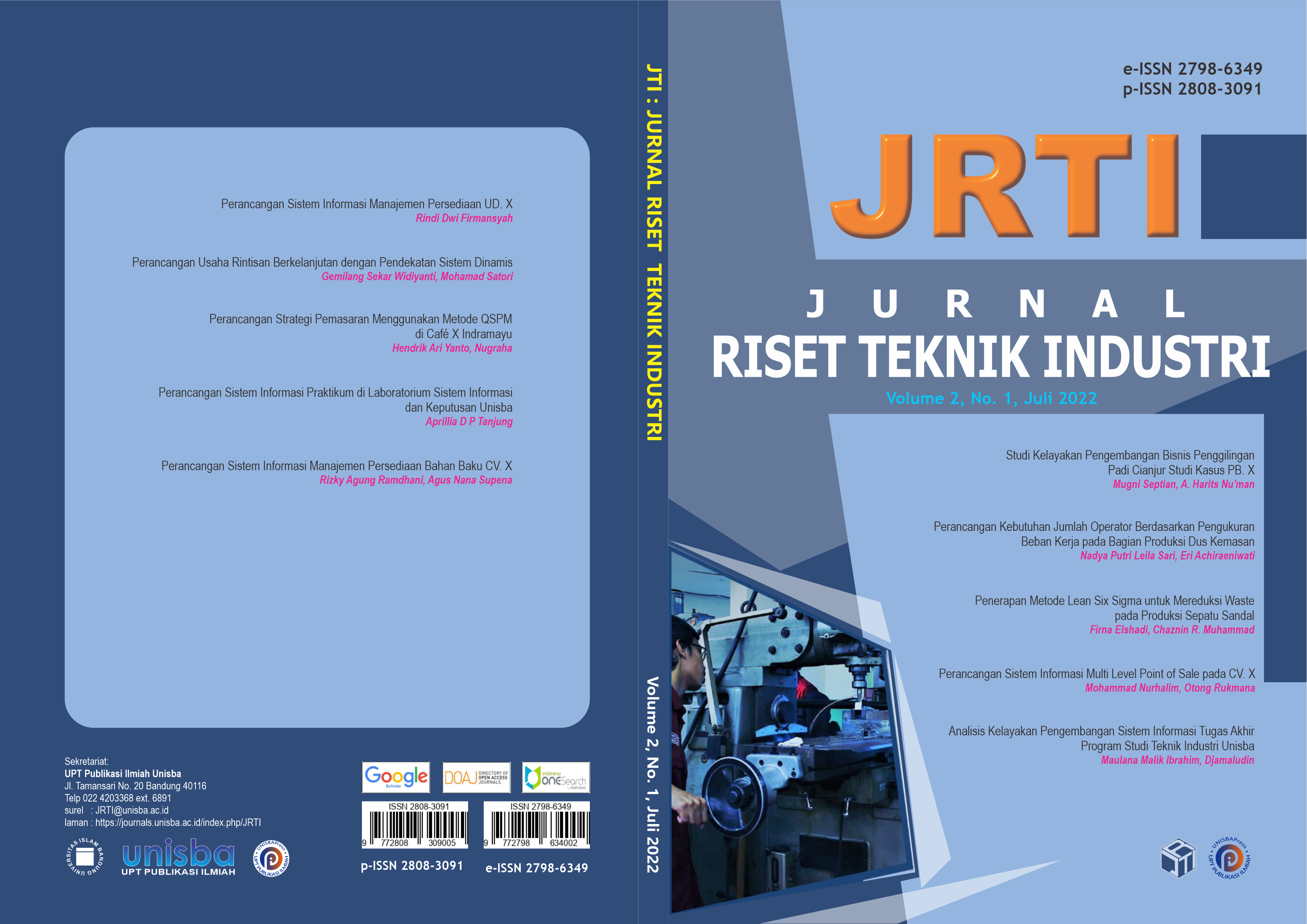 					View Volume 2, No. 1, Juli 2022, Jurnal Riset Teknik Industri (JRTI)
				