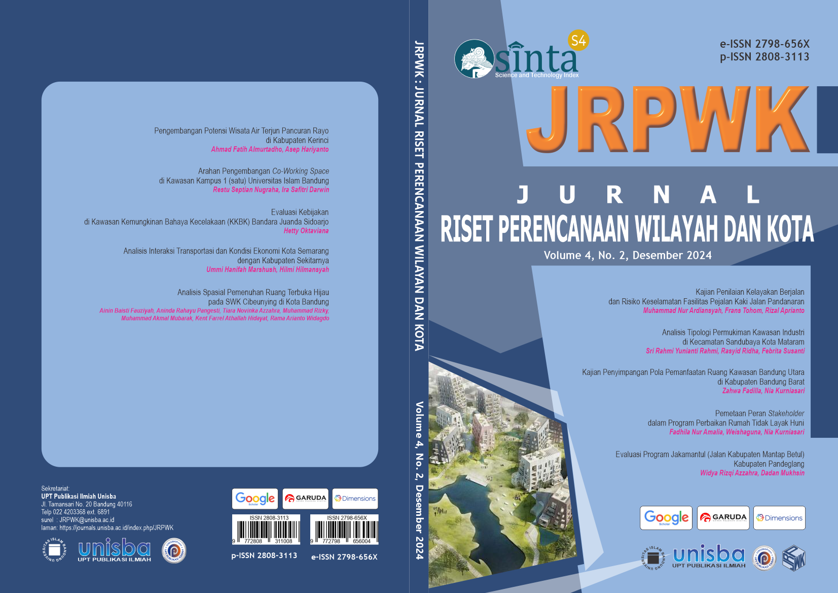 					View Volume 4, No. 2, Desember 2024, Jurnal Riset Perencanaan Wilayah dan Kota (JRPWK)
				