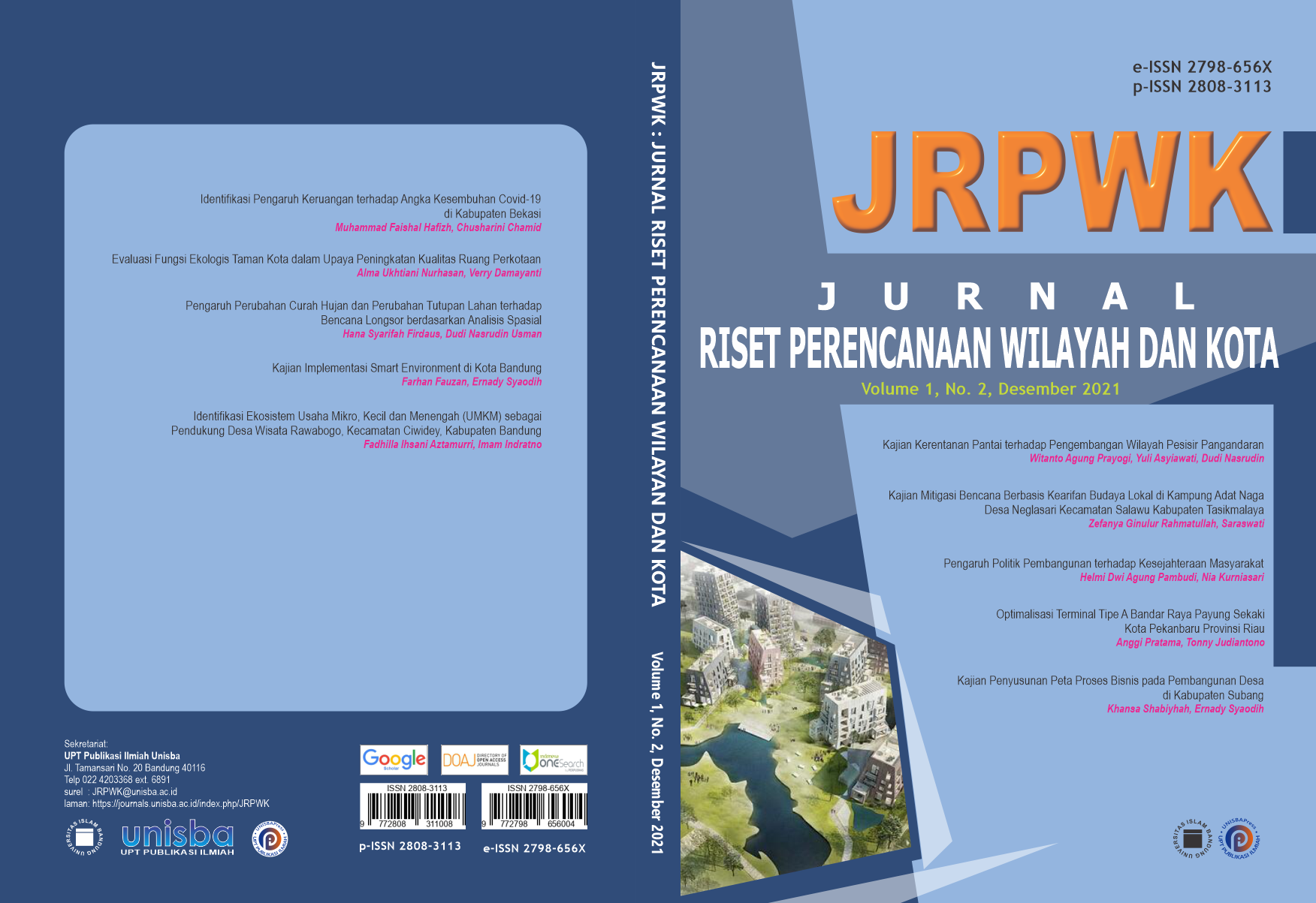 					View Volume 1, No. 2, Desember 2021, Jurnal Riset Perencanaan Wilayah dan Kota (JRPWK)
				