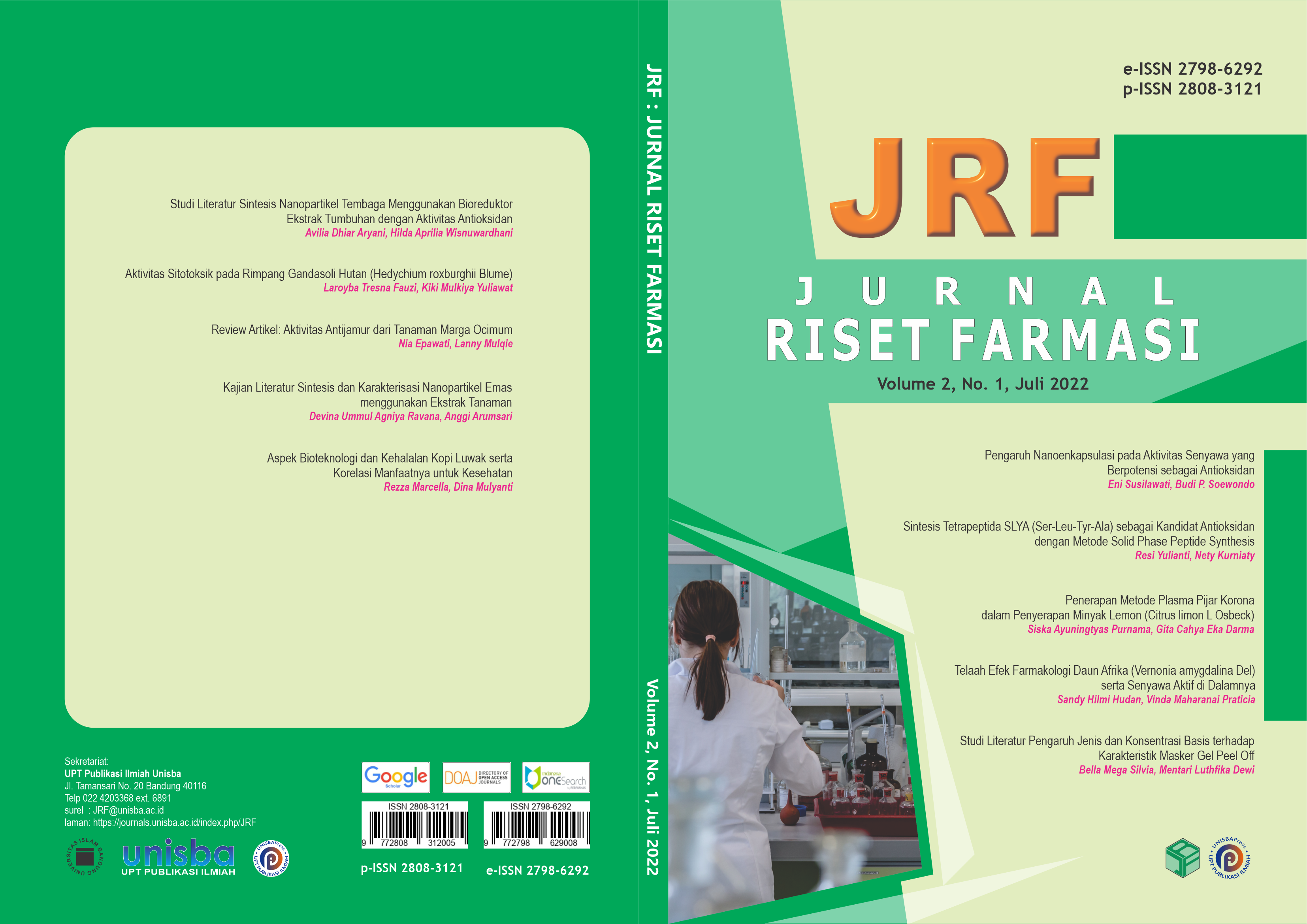					View Volume 2, No. 1, Juli 2022, Jurnal Riset Farmasi (JRF)
				