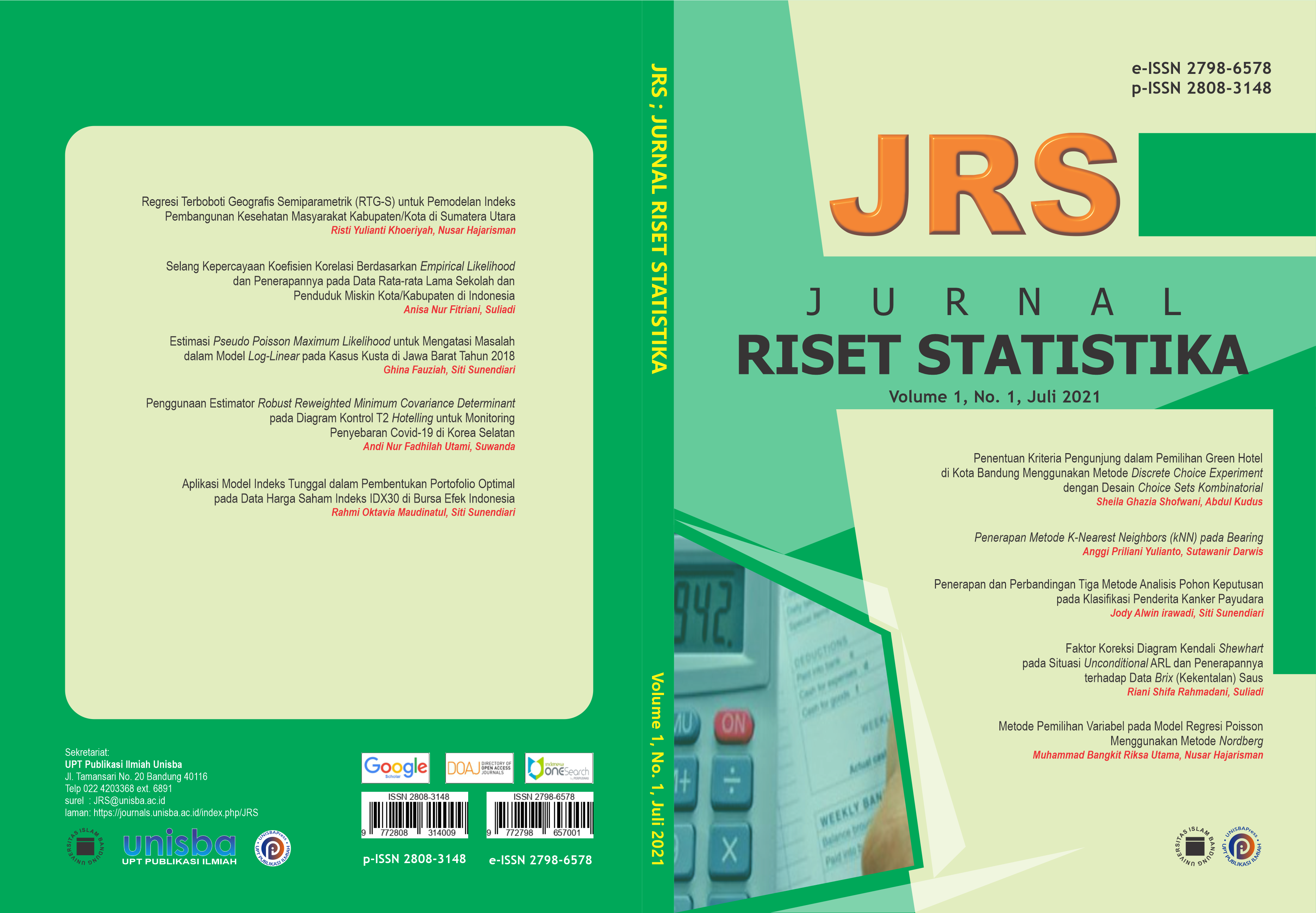 					View Volume 1, No. 1, Juli 2021, Jurnal Riset Statistika (JRS)
				