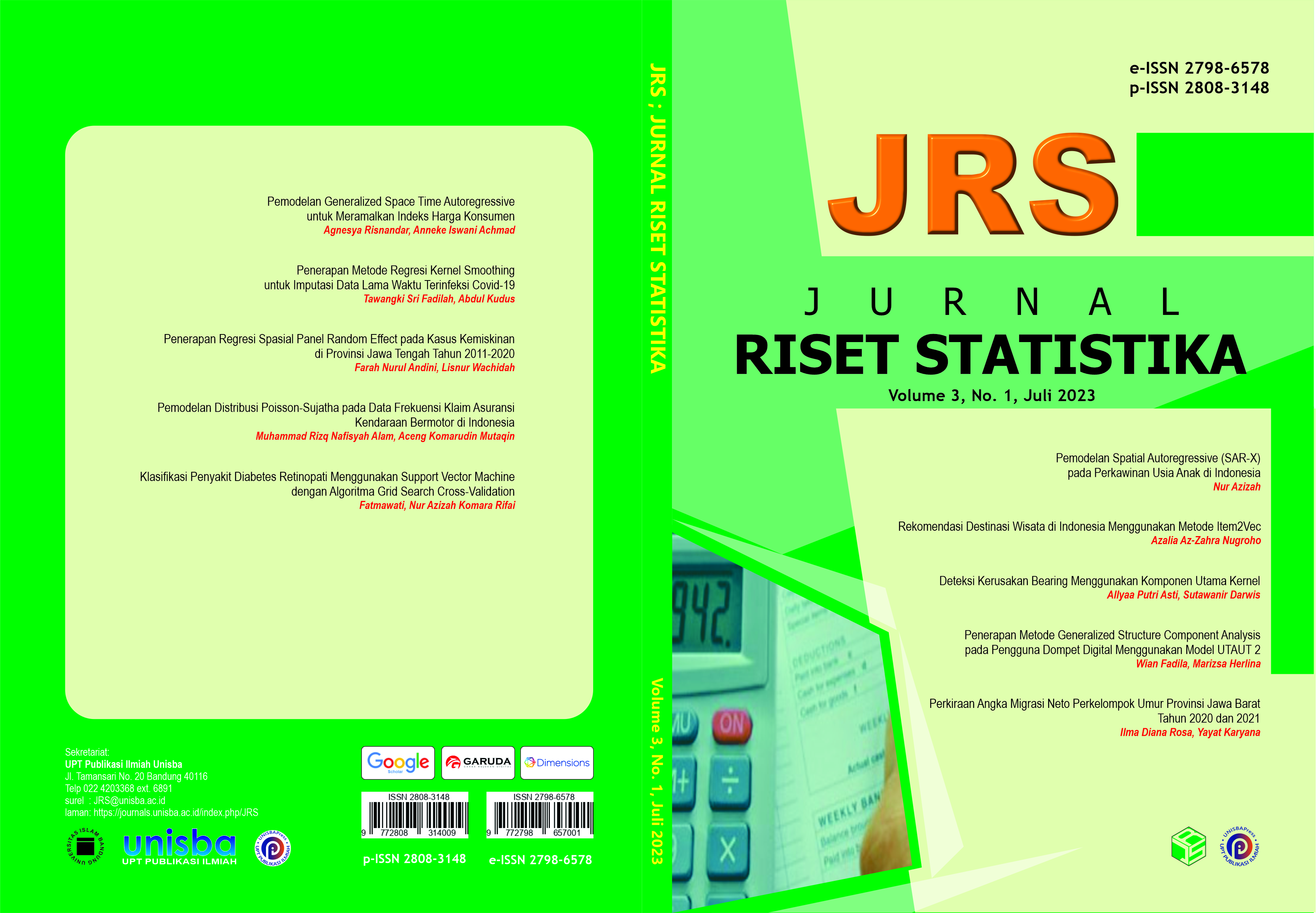 					View Volume 3, No. 1, Juli 2023, Jurnal Riset Statistika (JRS)
				