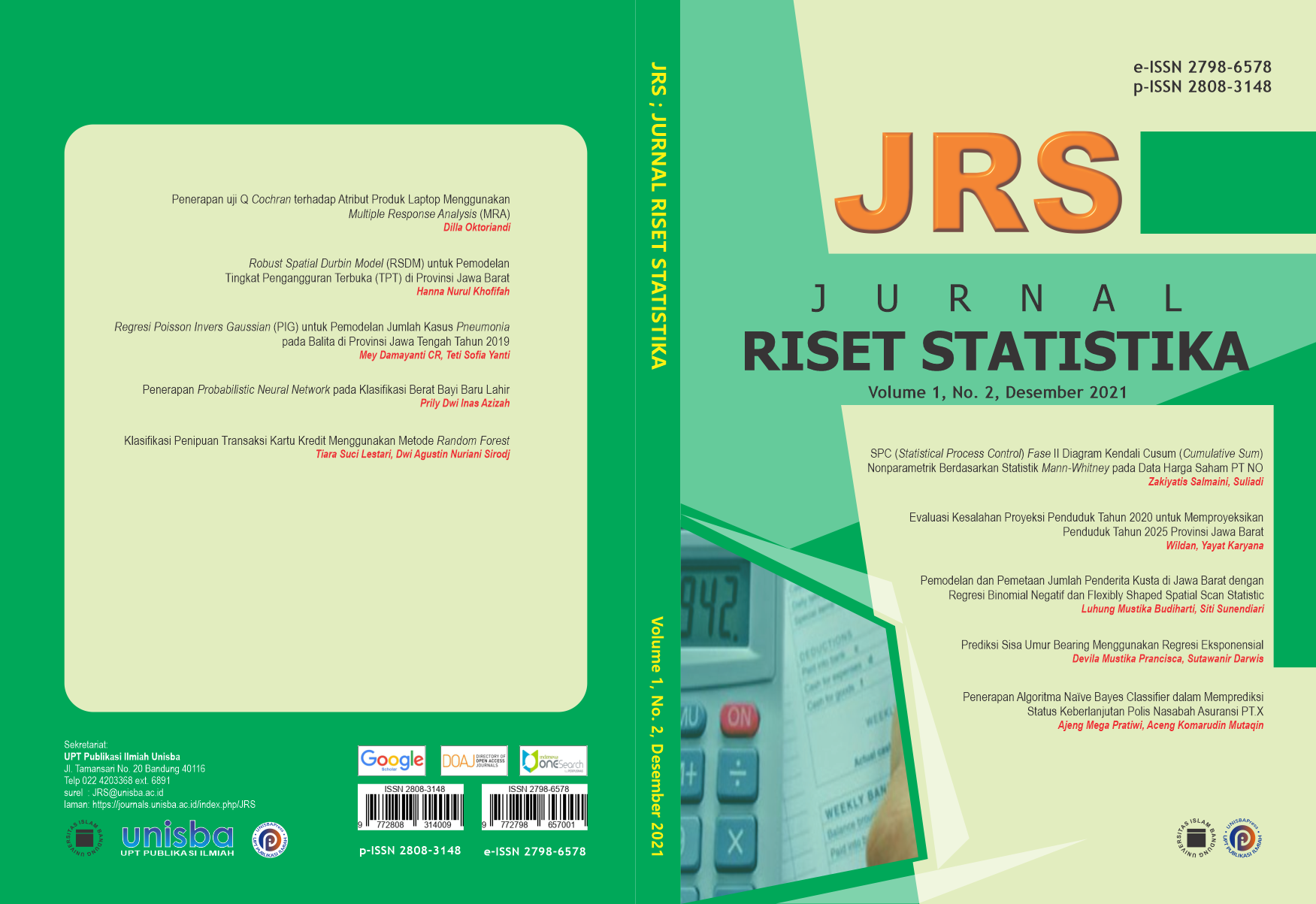 					View Volume 1, No. 2, Desember 2021, Jurnal Riset Statistika (JRS)
				