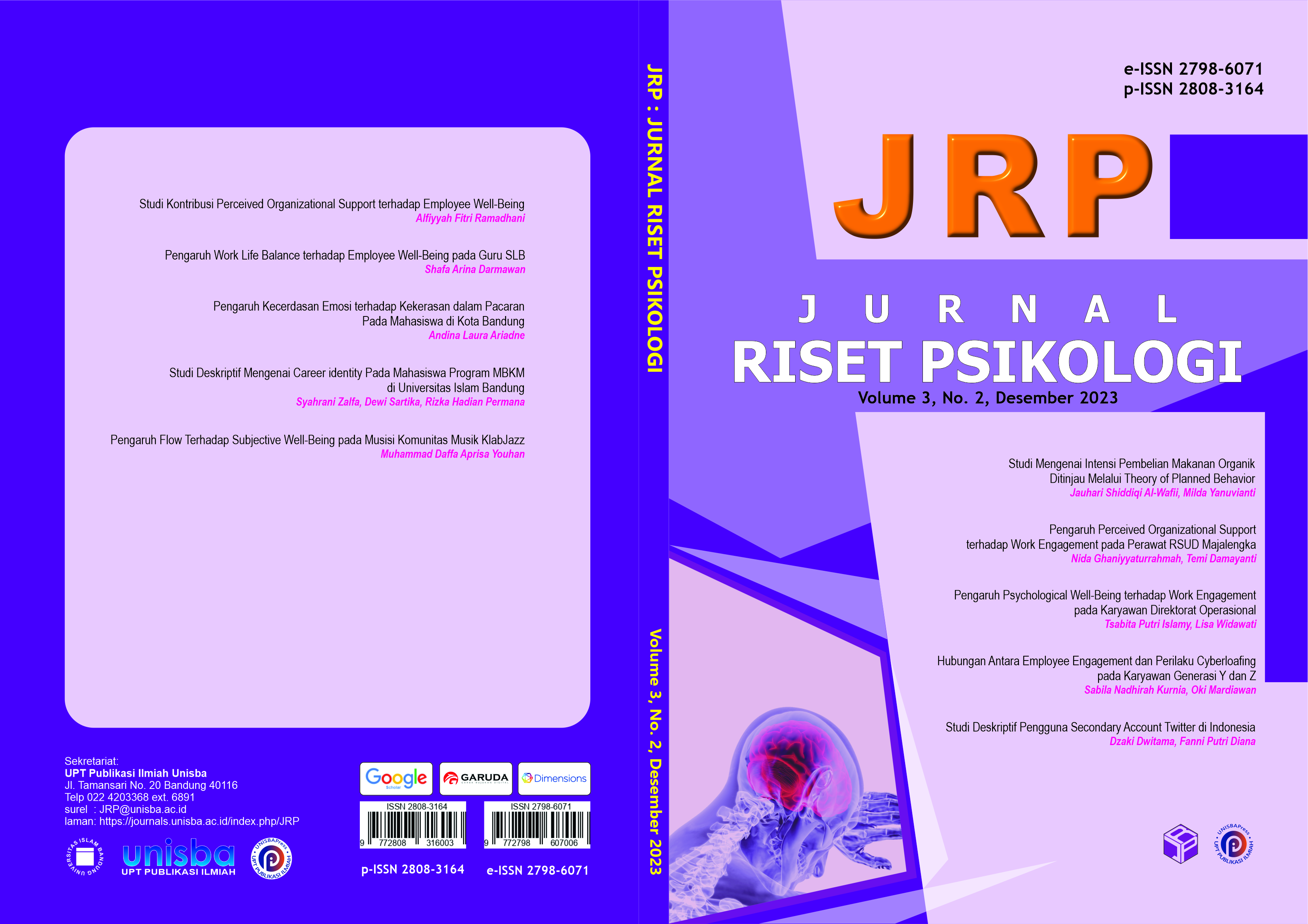					View Volume 3, No. 2, Desember 2023, Jurnal Riset Psikologi (JRP)
				