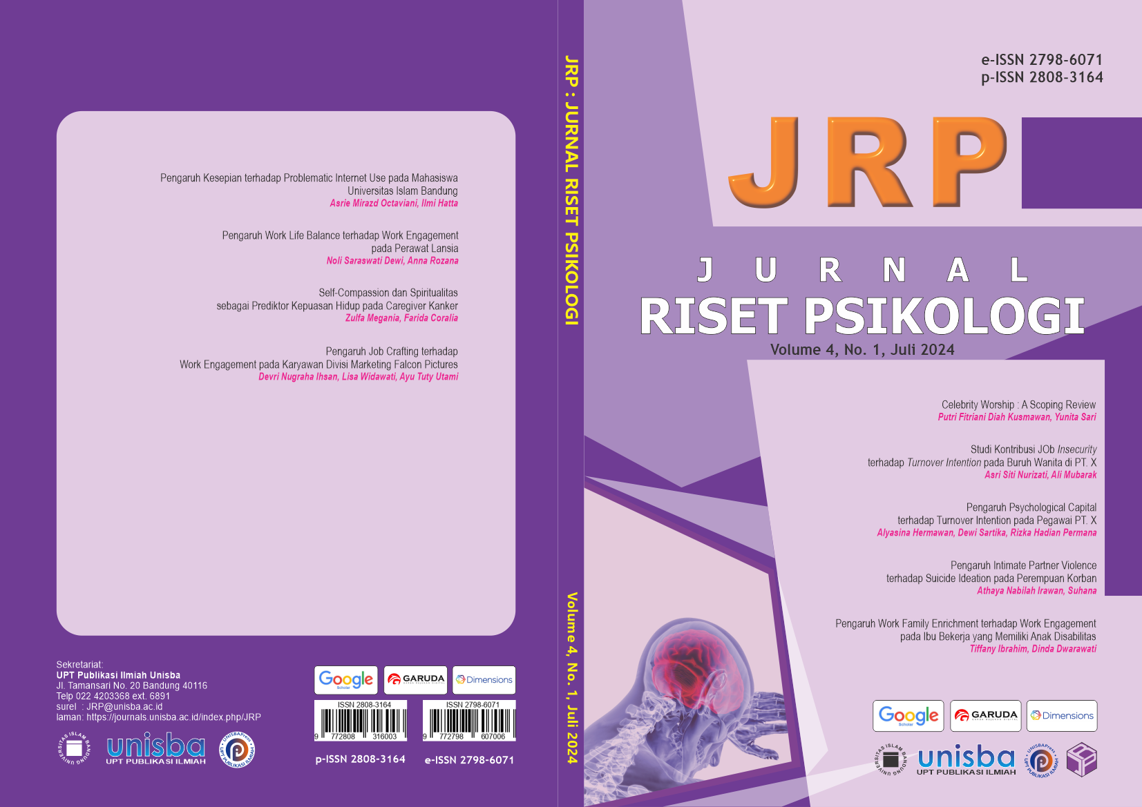 					View Volume 4, No. 1 Juli 2024, Jurnal Riset Psikologi (JRP)
				