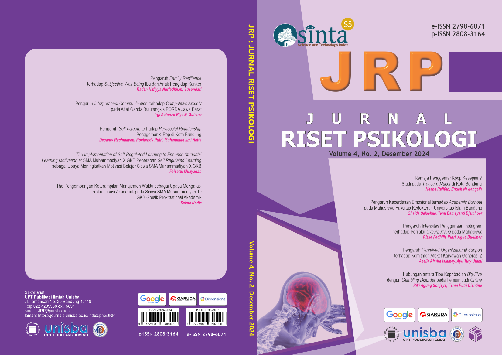 					View Volume 4, No. 2 Desember 2024, Jurnal Riset Psikologi (JRP)
				