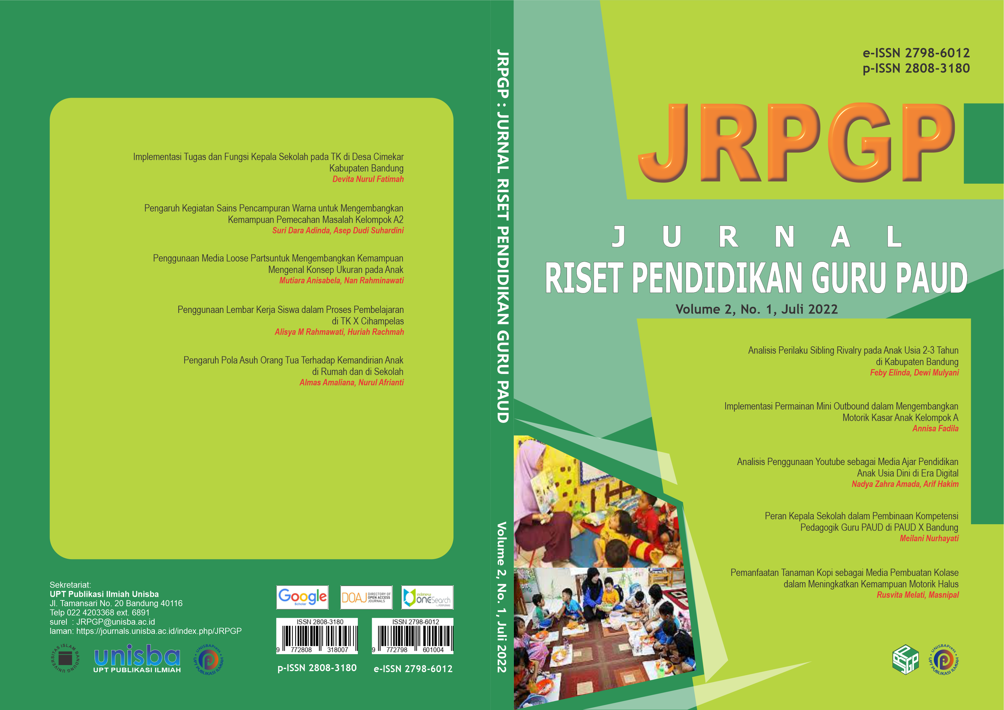 					View Volume 2, No. 1, Juli 2022, Jurnal Riset Pendidikan Guru Paud (JRPGP)
				