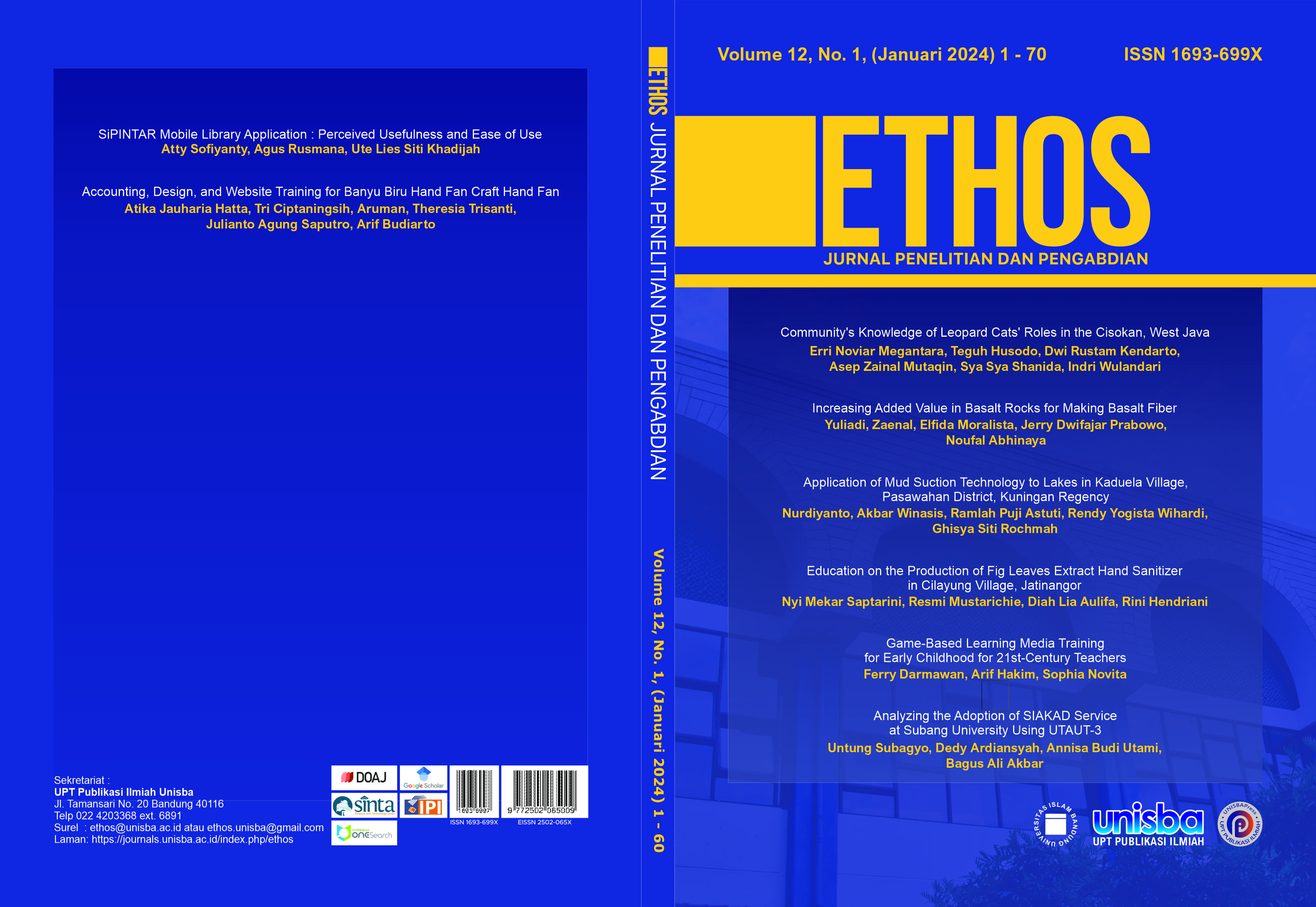 					View Vol. 12 No. 1 (2024): (Januari, 2024) Ethos: Jurnal Penelitian Dan Pangabdian Kepada Masyarakat (Sains & Teknologi)
				