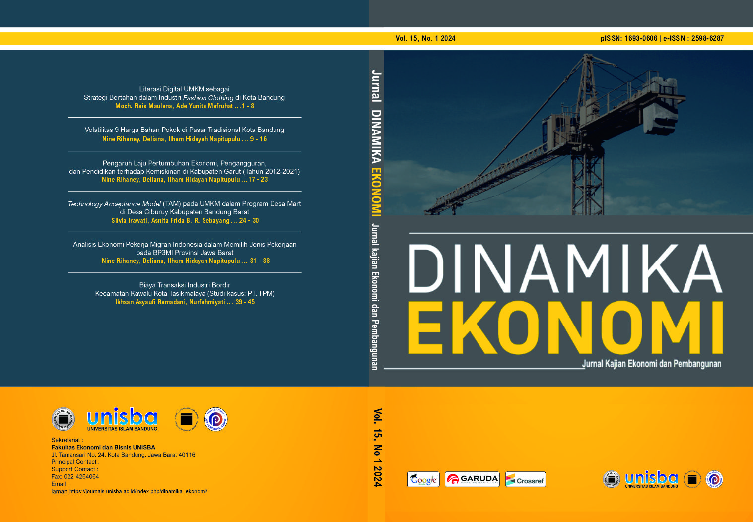 					View Vol 15, No 1 (2024): Dinamika Ekonomi: Jurnal Kajian Ekonomi dan Pembangunan
				
