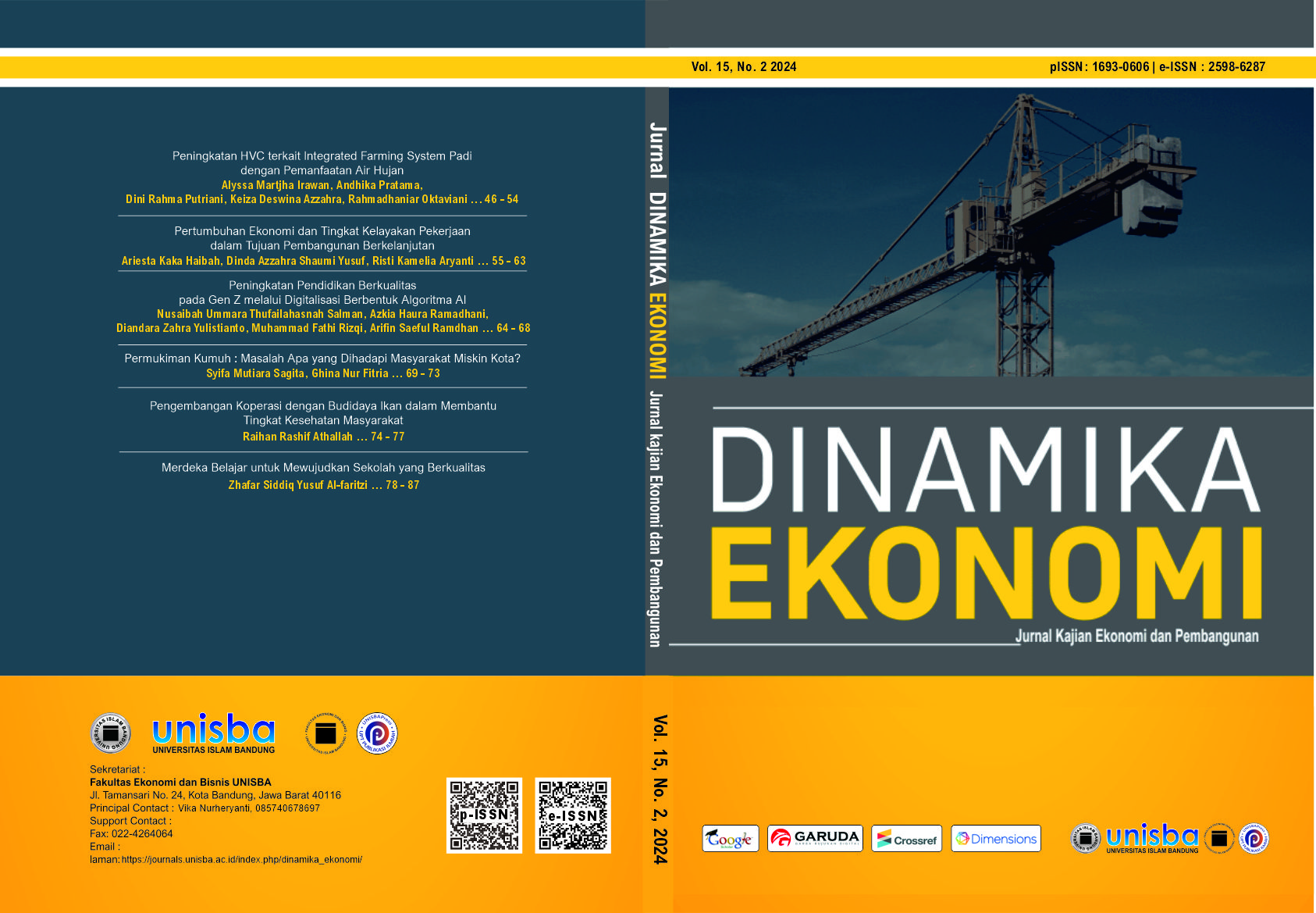 					View Vol 15, No 2 (2024): DINAMIKA EKONOMI : Jurnal Kajian Ekonomi dan Pembangunan
				