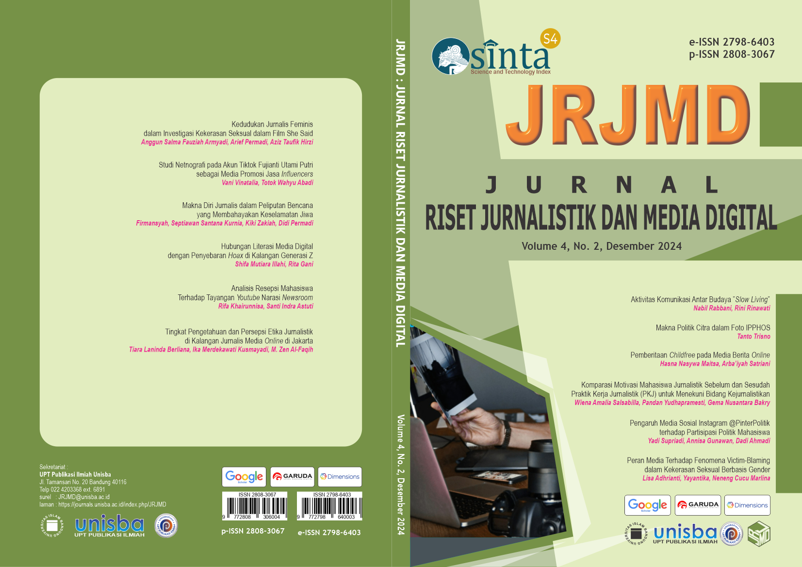 					View Volume 4, No. 2, Desember 2024 Jurnal Riset Jurnalistik dan Media Digital (JRJMD)
				