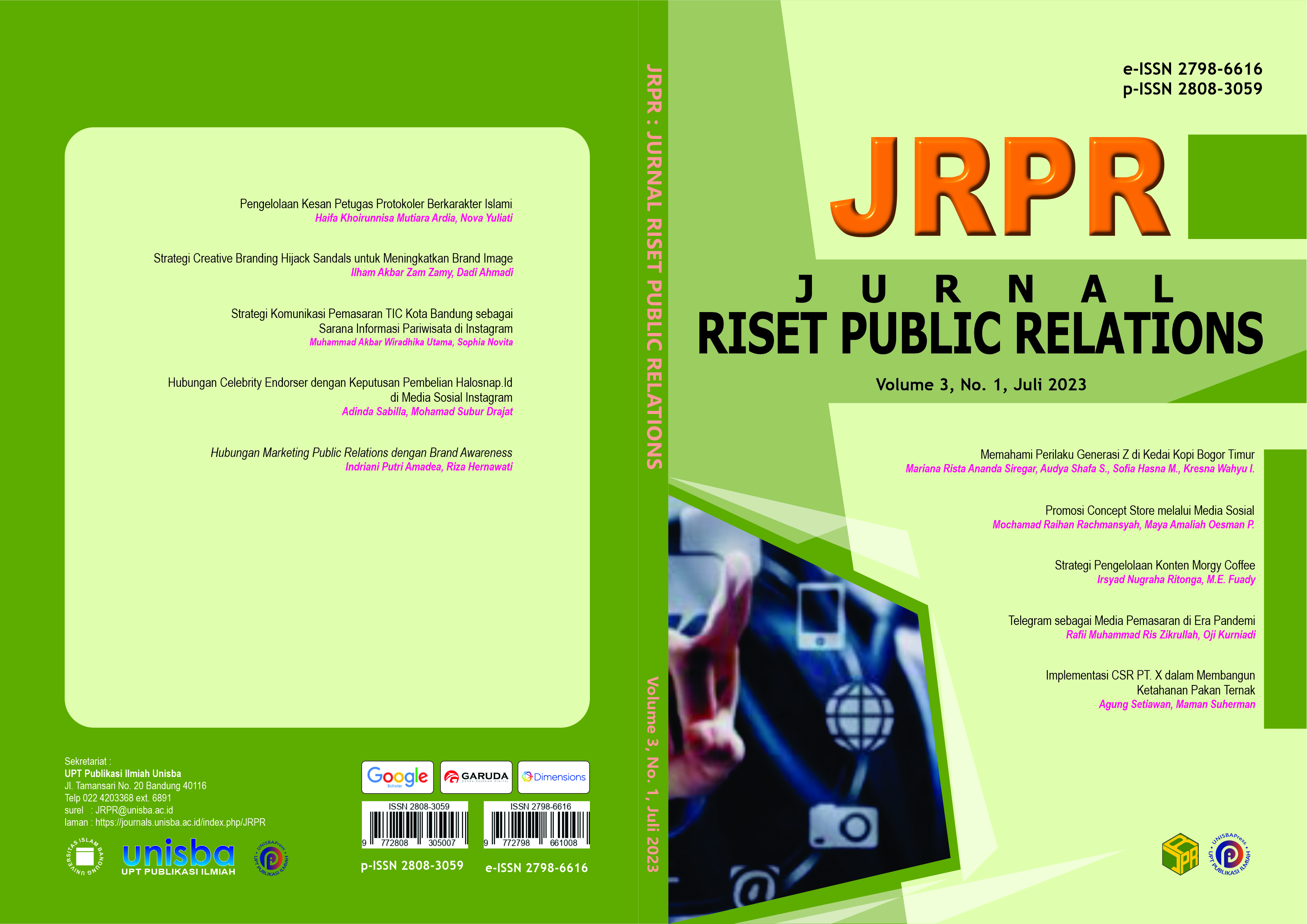 					View Volume 3, No. 1, Juli 2023, Jurnal Riset Public Relations (JRPR)
				