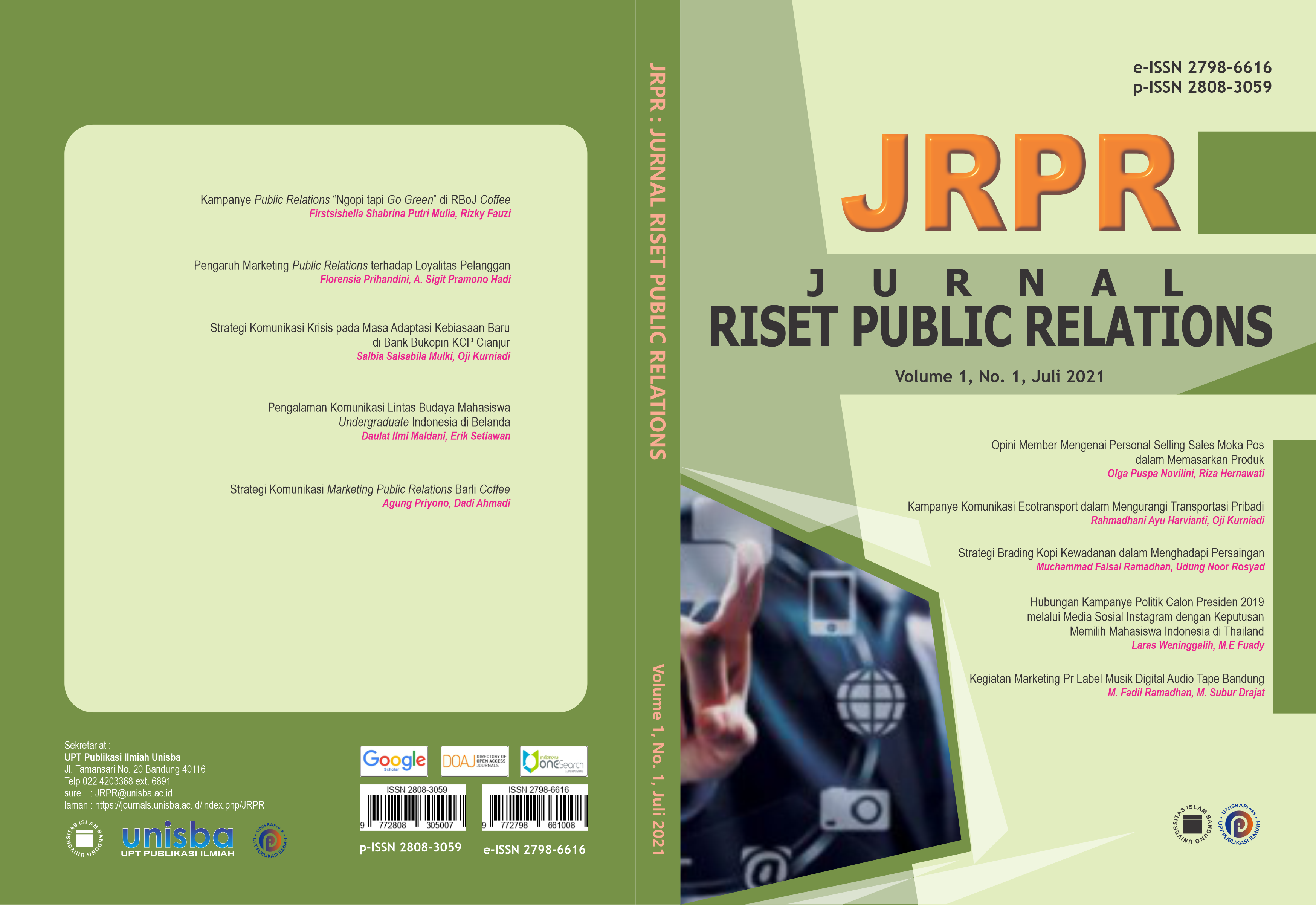 					View Volume 1, No. 1, Juli 2021, Jurnal Riset Public Relations (JRPR)
				