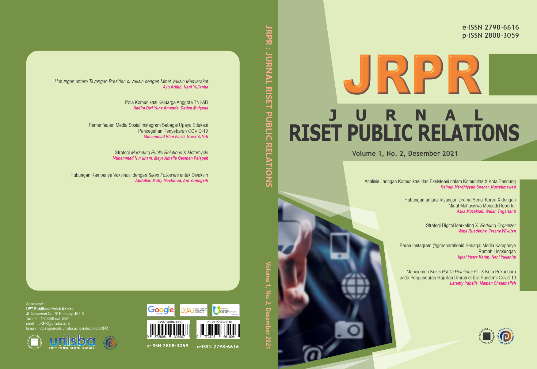 					View Volume 1, No. 2, Desember 2021, Jurnal Riset Public Relations (JRPR)
				
