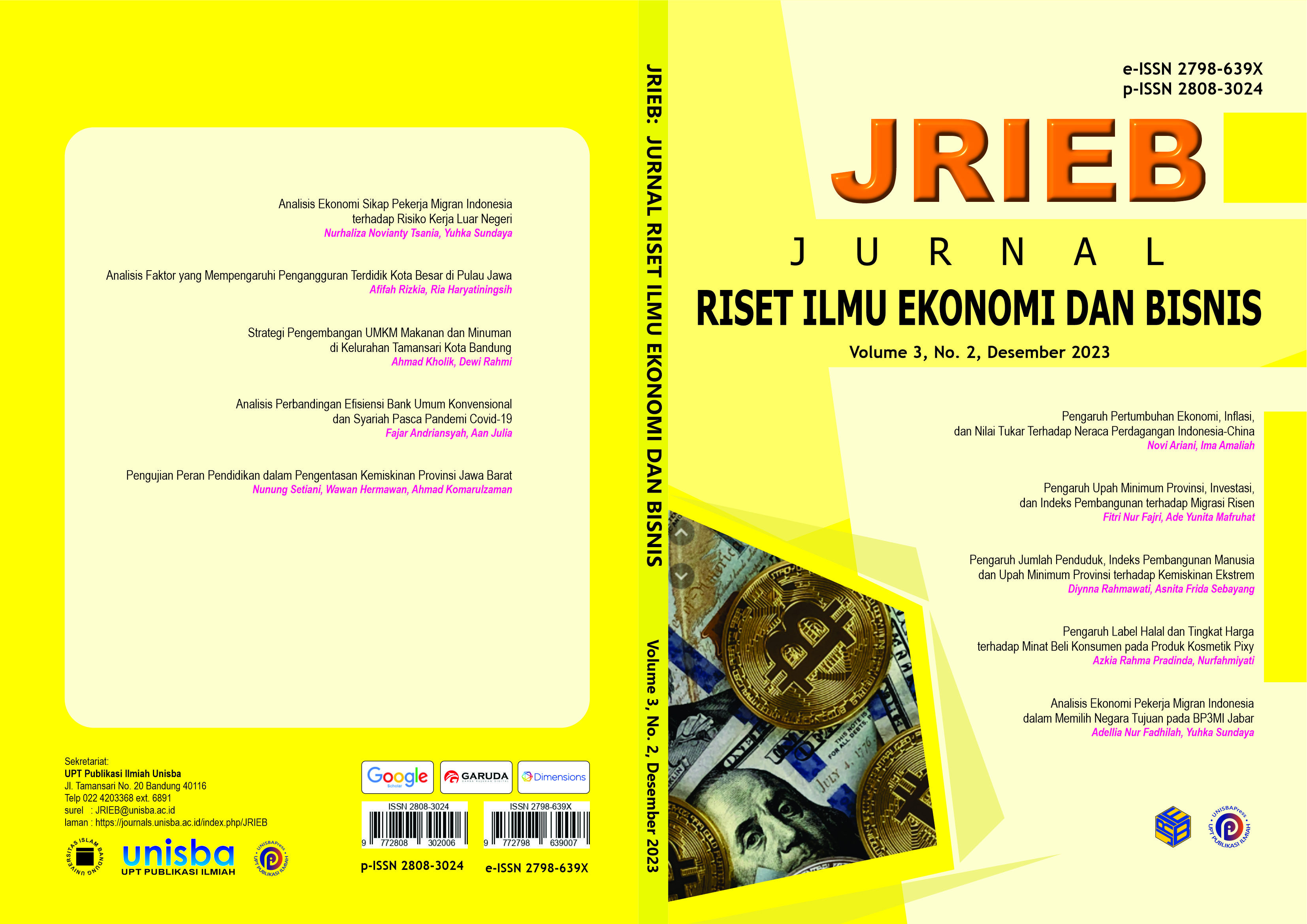 					View Volume 3, No. 2, Desember 2023, Jurnal Riset Ilmu Ekonomi dan Bisnis (JRIEB)
				