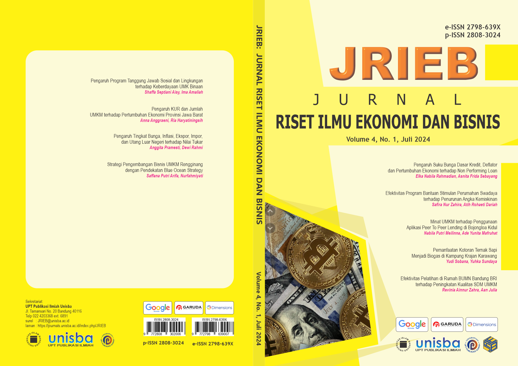 					View Volume 4, No. 1, Juli 2024, Jurnal Riset Ilmu Ekonomi dan Bisnis (JRIEB)
				